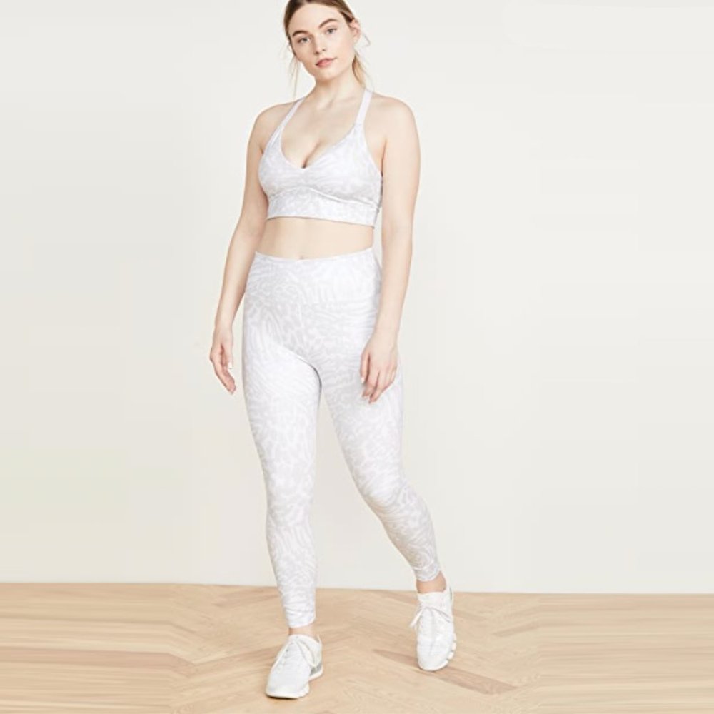 good american ∙ high rise leopard foil 7/8 legging